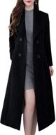 π§₯ ebossy women's shawl collar double breasted wool trench coat - stylish slim fit, below knee length logo