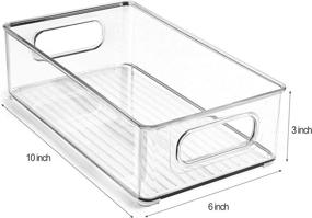 img 2 attached to HERKKA 6 PACK Refrigerator Organizer Bins - Stackable Fridge Organizers for Freezer, Kitchen, Countertops, Cabinets - Clear Plastic Pantry Food Storage with Cutout Handles