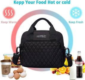 img 2 attached to 🥪 Scorlia Insulated Lunch Bag for Women/Men – Reusable Lunch Cooler Box with Adjustable Strap and Side Pockets – Perfect for Kids/Adults, School, Work, Black