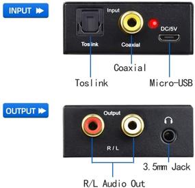 img 2 attached to 🔊AWJGVBOY ЦАП Цифро-аналоговый аудио конвертер – Оптический SPDIF на RCA, волоконно-оптический на 3,5 мм адаптер для HD DVD, PS3, PS4, PS5, усилителя, Apple TV, домашнего кинотеатра.