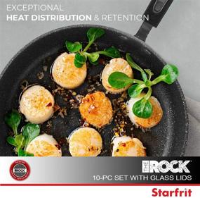 img 1 attached to 🍳 Starfrit The Rock 10pc Set with Lids & Bakelite Handle- 034707-001-0000: Non-Stick Cookware Bundle with Unbeatable Performance