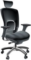 🪑 ultimate comfort: gm seating ergolux genuine leather executive hi swivel chair with headrest - sleek black design and chrome base логотип