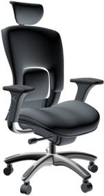 img 2 attached to 🪑 Ultimate Comfort: GM Seating Ergolux Genuine Leather Executive Hi Swivel Chair with Headrest - Sleek Black Design and Chrome Base