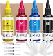 🖨️ xcinkjet sublimation ink refill set for epson c88 c88+ wf7720 et2720 wf7710 et2650 et2750 wf2750 wf3620 printer - 4-pack (1 black, 1 cyan, 1 magenta, 1 yellow) logo