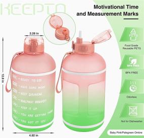 img 3 attached to 💧 Stay Hydrated and Motivated with KEEPTO 1 Gallon Water Bottle: Time Marker and Straw Included