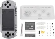 fosa full shell housing set replacement case cover for 🎮 psp 1000/playstation portable 1000 core game console (silver) - buttons kit included логотип