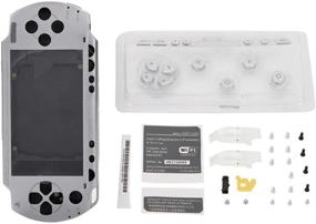 img 4 attached to Fosa Full Shell Housing Set Replacement Case Cover for 🎮 PSP 1000/PlayStation Portable 1000 Core Game Console (Silver) - Buttons Kit Included