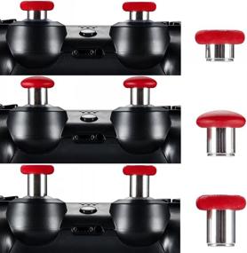 img 1 attached to 🎮 Enhance Your Gaming Experience with eXtremeRate 8 in 1 Red Metal Magnetic Thumbsticks Analog Joysticks for Xbox One, PS4, and More!