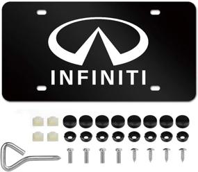 img 3 attached to Black Metal Sturdy License Plate Cover For Infiniti