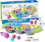 🧩 learning resources mini muffin match - math activity set: fun learning games for toddlers to enhance early math skills, color and number sorting, fine motor development - 76 pieces, homeschool and preschool toys, ages 3+ logo