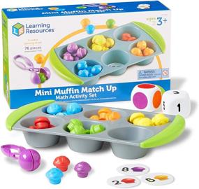 img 4 attached to 🧩 Learning Resources Mini Muffin Match - Math Activity Set: Fun Learning Games for Toddlers to Enhance Early Math Skills, Color and Number Sorting, Fine Motor Development - 76 Pieces, Homeschool and Preschool Toys, Ages 3+