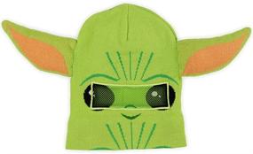 img 3 attached to 🧢 Disney Star Wars: The Mandalorian's Cute Baby Yoda Grogu Roll Down Beanie Hat - with Ears!