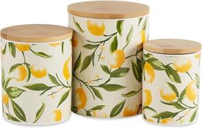 img 4 attached to 🍋 DII Kitchen Ceramics Collection Lemon Canister Set: Stylish and Functional Storage for your Kitchen