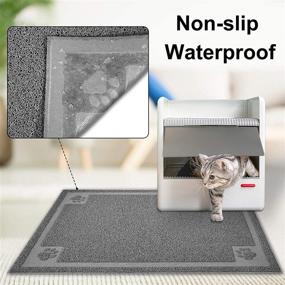 img 1 attached to 🐾 UPSKY Large Cat Litter Mat Trapper 35.5×23.5 - Traps and Controls Litter Scatter for Box and Paws - Soft on Sensitive Kitty Paws - Easy to Clean and Durable