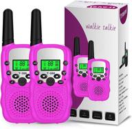 walkie talkies for kids 22 channels 2 way radio toy with backlit lcd flashlight set outdoor adventures hiking camping gear games for girls and boys (pink) logo