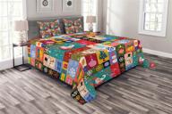 lunarable christmas decorative bedspread multicolor logo