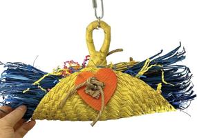img 2 attached to 🦜 High-Quality USA Handmade Bonka Bird Toys 950 Foraging Taco: Vibrant Natural Raffia and Palm Leaf Parrot Toy