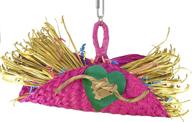🦜 high-quality usa handmade bonka bird toys 950 foraging taco: vibrant natural raffia and palm leaf parrot toy logo