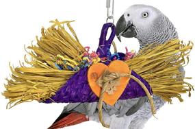 img 3 attached to 🦜 High-Quality USA Handmade Bonka Bird Toys 950 Foraging Taco: Vibrant Natural Raffia and Palm Leaf Parrot Toy