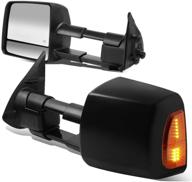 dna motoring twm-070-t888-bk-am: powerful+heated towing mirrors with led turn signals for 16-19 tacoma logo