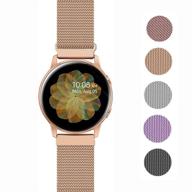 johipi сетчатые петли из нержавеющей стали для samsung galaxy watch 4 40 мм 44 мм/ watch 4 classic 46 мм 42 мм/ active 2/ watch 42 мм/ watch 3 41 мм/ active 40 мм - розовое золото логотип