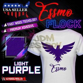 img 3 attached to 💜 Light Purple Flock HTV Sheet T-Shirt 20" - JD-ESSMO Iron On Heat Press 20"x12