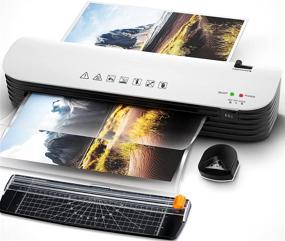img 4 attached to 🖨️ Laminator Machine: A4 4-in-1 Thermal Laminator for Home Office School Use - 9 inches Max Width, Quick Warm-Up, Paper Trimmer, Corner Rounder. Includes 15 Laminating Pouches.