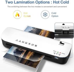 img 3 attached to 🖨️ Laminator Machine: A4 4-in-1 Thermal Laminator for Home Office School Use - 9 inches Max Width, Quick Warm-Up, Paper Trimmer, Corner Rounder. Includes 15 Laminating Pouches.