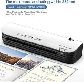 img 2 attached to 🖨️ Laminator Machine: A4 4-in-1 Thermal Laminator for Home Office School Use - 9 inches Max Width, Quick Warm-Up, Paper Trimmer, Corner Rounder. Includes 15 Laminating Pouches.