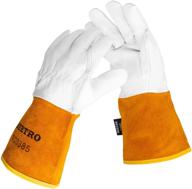 🔥 beetro welding gloves: goatskin mig/tig welder with extra length cowhide split leather – heat/fire resistant glove for bbq/warehouse/heavy duty tasks logo