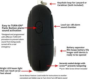 img 3 attached to Черный матовый сигнал тревоги MaxxmAlarm с заменяемой батареей - кнопка тревоги 130 дБ и светодиодный свет для личной безопасности