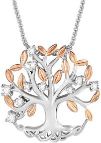 img 4 attached to 🌳 Exquisite THEHORAE Family Tree of Life Pendant Necklace: White Gold Plated Jewelry with Stunning Leaves – Perfect Birthday Gift for Women