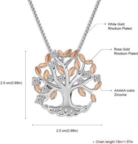 img 3 attached to 🌳 Exquisite THEHORAE Family Tree of Life Pendant Necklace: White Gold Plated Jewelry with Stunning Leaves – Perfect Birthday Gift for Women