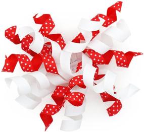 img 4 attached to 🎁 CT CRAFT LLC 4" Wide, 6 Count Self-Adhesive Burst Bow Gift Wrap Accessory - Red with dots/White: Add Festive Charm to Your Presents!