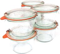 🏺 weck 741 - 0.25l mold jars with lids - set of 6 rings and 12 clamps logo