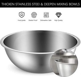 img 3 attached to 🥣 AIKKIL Stainless Steel Mixing Bowls Set - 6pcs Metal Bowls for Space Saving Storage, Easy Cleaning, Serving, Cooking, Baking, Prepping