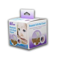 🍼 kidkusion gummi crib rail cover: clear/translucent, usa-made, one size - ideal for soothing baby teething logo