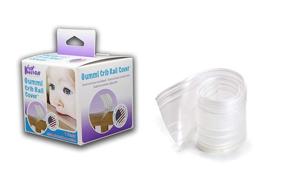 img 3 attached to 🍼 KidKusion Gummi Crib Rail Cover: Clear/Translucent, USA-Made, One Size - Ideal for Soothing Baby Teething