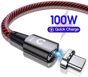 img 3 attached to 💡 Магнитный USB-C кабель 100W (20V/5A MAX), кабель для передачи данных и зарядки USB-C to USB-C, совместимый с MacBook Pro 2018-2020, iPad Pro 2020, Galaxy S20 и другими устройствами USB-C (3,3 фута + 6,6 фута)