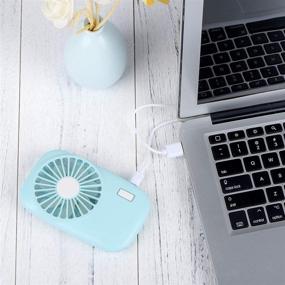 img 3 attached to Accering Portable Fan: Mini Pocket Fan with 2 Speed Adjustable, Handheld Imitation Camera Design - USB Rechargeable or Battery Powered - Ideal for Women, Men, Girls, and Boys (Blue)