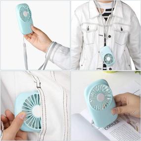 img 2 attached to Accering Portable Fan: Mini Pocket Fan with 2 Speed Adjustable, Handheld Imitation Camera Design - USB Rechargeable or Battery Powered - Ideal for Women, Men, Girls, and Boys (Blue)