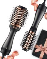 🌀 tymo hot air brush - ionic hair dryer volumizer, advanced one-step hair dryer brush with titanium barrel, hair straightener brush and blow dryer combo logo