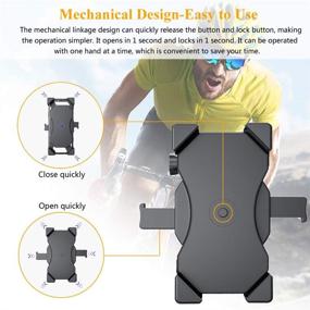 img 2 attached to 🚲 Bike Phone Mount - Universal Motorcycle Bicycle Handlebar Holder for iPhone Samsung LG and More 4-6.8 inch Smartphones