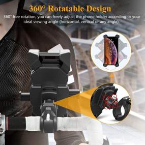 img 3 attached to 🚲 Bike Phone Mount - Universal Motorcycle Bicycle Handlebar Holder for iPhone Samsung LG and More 4-6.8 inch Smartphones