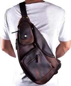 img 2 attached to 🎒 Stylish Leather Cross Sling Chest Backpack: The Perfect Blend of Fashion and Functionality