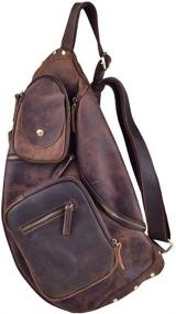 img 4 attached to 🎒 Stylish Leather Cross Sling Chest Backpack: The Perfect Blend of Fashion and Functionality