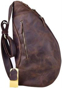 img 1 attached to 🎒 Stylish Leather Cross Sling Chest Backpack: The Perfect Blend of Fashion and Functionality