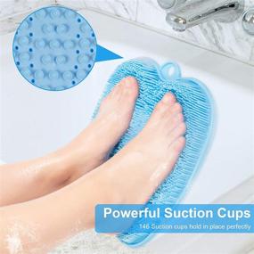 img 2 attached to HONYIN Foot Scrubber: Non-Slip Suction Cup Mat 🚿 for Shower - Clean, Exfoliate, Massage, and Soothe Achy Feet