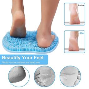 img 1 attached to HONYIN Foot Scrubber: Non-Slip Suction Cup Mat 🚿 for Shower - Clean, Exfoliate, Massage, and Soothe Achy Feet