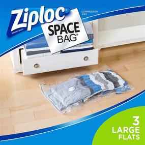 img 3 attached to 📦 Организуйте и храните с помощью плоских мешков Ziploc Flat Space - упаковка из 3 шт., Большие | Повторно используемое, водонепроницаемое хранилище